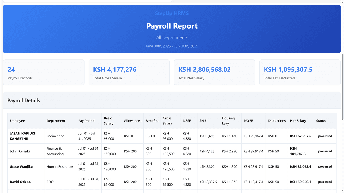 Custom Report Configuration Interface